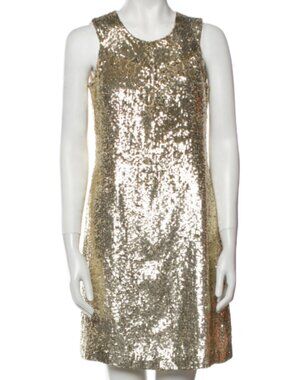 Tory Burch Gold Sequin Mini Dress - As Seen on Gossip Girl
